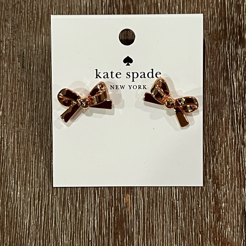 Kate Spade Rose Gold Bow Earrings